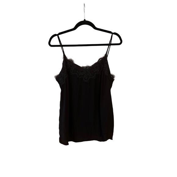 Abercrombie & Fitch Women's Lace Detail Cami Tank Adjustable Straps Black Size M - Picture 1 of 8